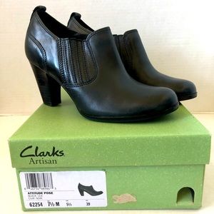 Clarks Artisan Attitude Pose, Black Leather Sz 7.5